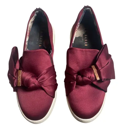 Ted Baker London Maroon Floral Bow Satin Slip