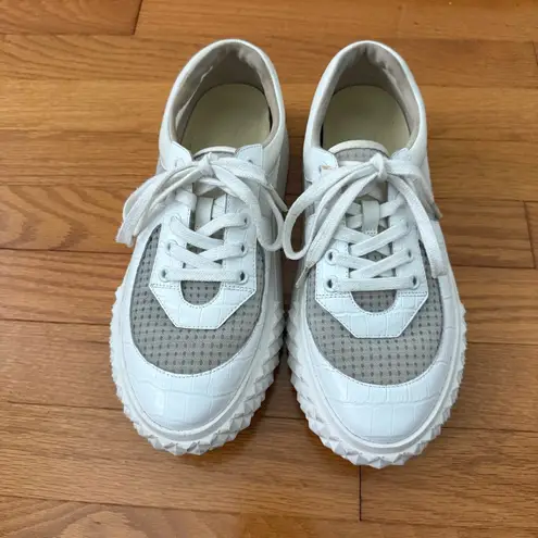 4ccccees Billow Moon Sneaker in White Embossed Leather Size 9