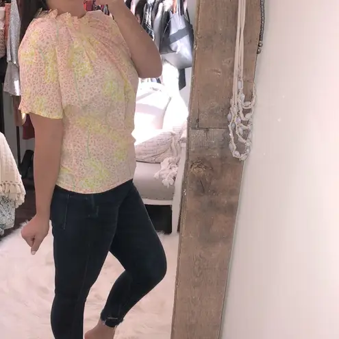 Caroline Hill size small pink leopard print top