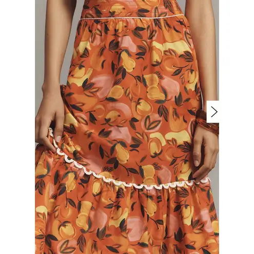 Farm Rio Tiered Flare-Hem Printed Midi Skirt