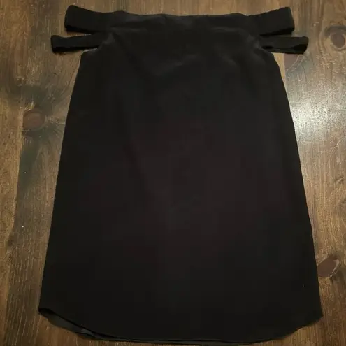 Michelle Mason Vintage 100% Silk Black Dress Symmetrical Midi Size 4 New NWT