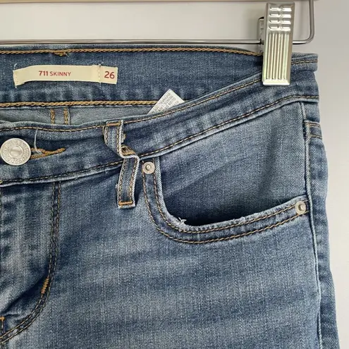 Levi's  711 skinny casual medium wash jeans casual comfortable classic style 26 - Image 3