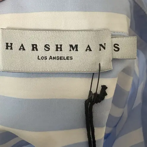 Harshman Willow Stripe Long Sleeve Blue White Cotton Shirtdress Womens Small