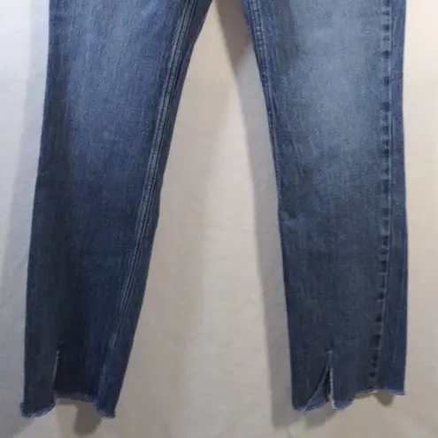 ZARA  Blue High Rise Button Fly Raw Hem Jeans Size 4