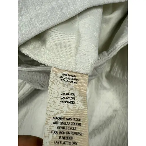 Soft Surroundings White Textured Pants Split Hem Casual Size M