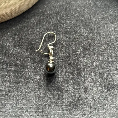 Artisan Metallic Hematite Drop Earrings with Sparkling Marcasite Accents