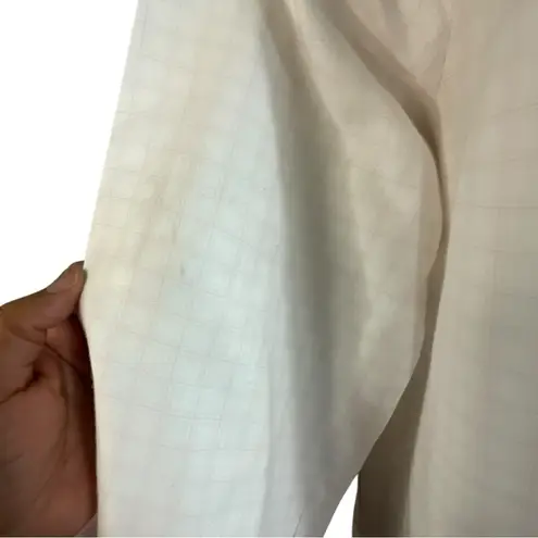 Miss Elaine Vintage Pink and White Cotton Zip Front Embroidered Kaftan Size M