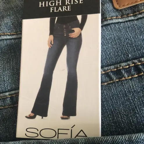 Sofia Vergara Sofia Jeans By  Sz 16 Button Fly MELISSA High Rise Flare Med Wash