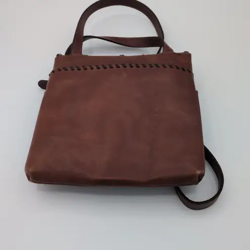 The Sak Patchwork Leather Shoulder Bag Crossbody Brown Purse