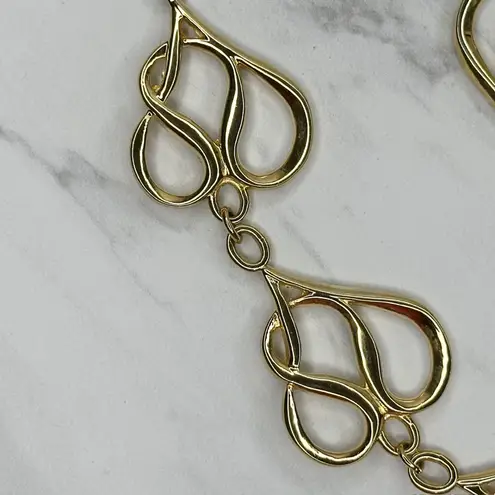 Ornate Heart Concho Chain Belt Gold Tone Boho Western Statement ✨