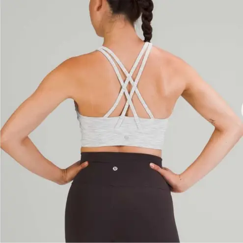 Lululemon  Energy Bra High Neck Longline Zip Blue Medium Support Size 4