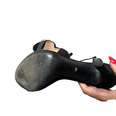 Schutz Black Lace Up Clear Strap Heels Size 8.5