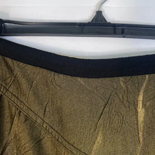 Neesh by DAR Shiny Green Crinkle Crushed Taffeta Aline Circle Skirt Size Large