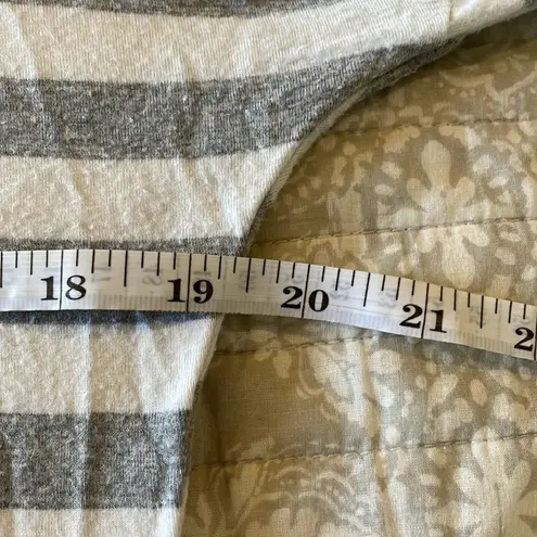 Always Me Grey & White High Low Striped Long Sleeve Top Small