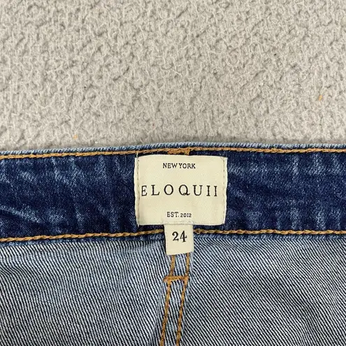 Eloquii The Flare Jean Women 24 Blue Dark Wash Wide Leg Denim