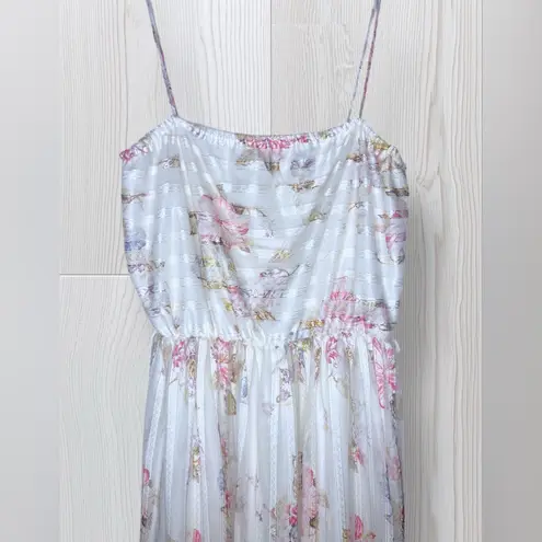 Women’s Whimsy Fairycore Dainty Floral Flowy Cottagecore Midi Dress White