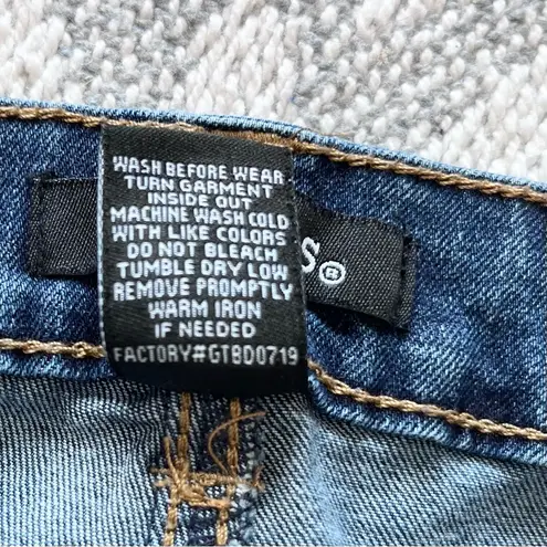 D. Jeans Cropped Green Plaid Patch Blue Denim Jeans 10