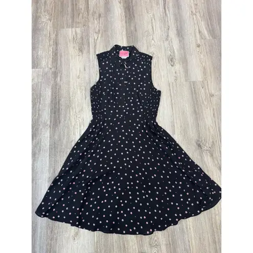 Kate Spade New York Black Daisy Dot Dress Sleeveless Shirt Dress Size 8