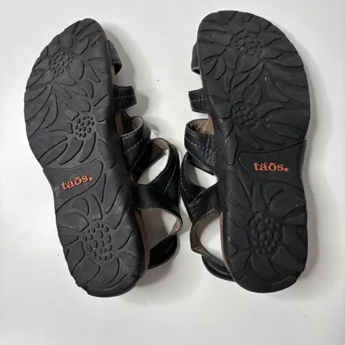 Taos Cleopatra Black Leather Gladiator Sandals Shoes Womens 40 (9) Comfort SEE