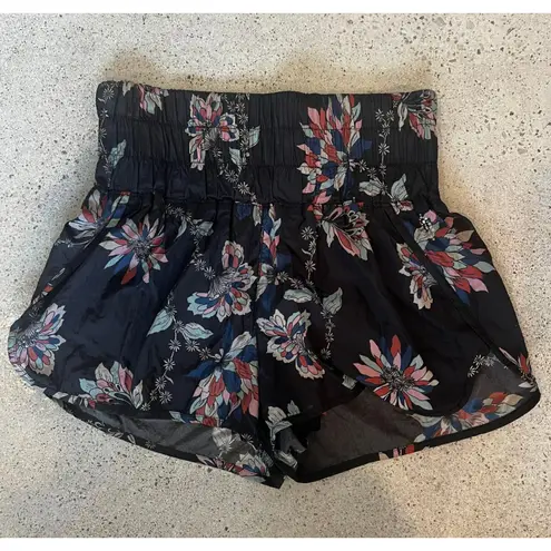 Free People Movement Floral Print Running Athletic Shorts Black Size XL
