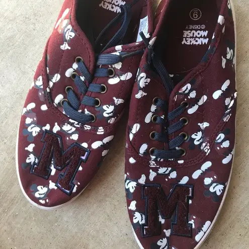 Disney  Mickey Mouse maroon and navy shoes