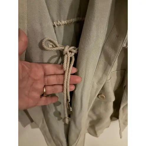 Emanuel Ungaro Beige Jacket Button Front Drawstring Waist Size 14 Tan