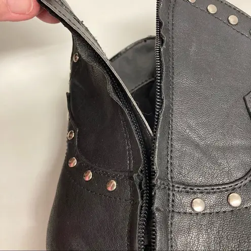 Route 66 , Women’s Black Studded Zipper Booties, Size 7, All Man made materials