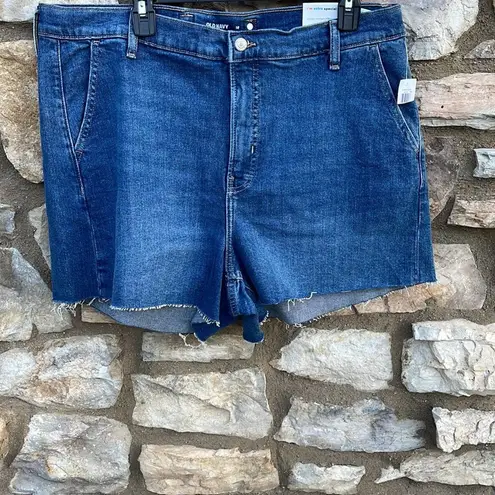 Old Navy  denim jean shorts Sky-Hi A-line, High Rise Frayed Hem size 18 NEW - Image 9
