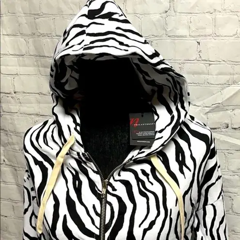 N: Philanthropy White Zebra Hoodie Dress Sz Small