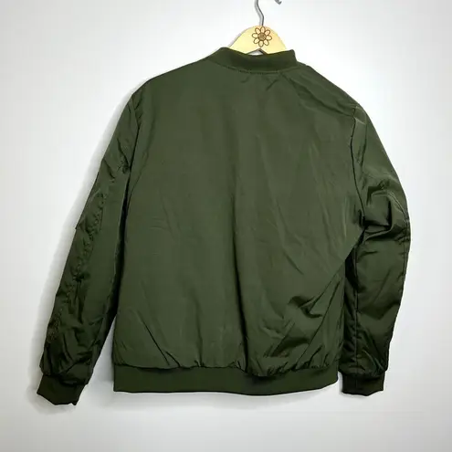 Army Green Quilted Windbreaker Zip Up Jacket Size undefined