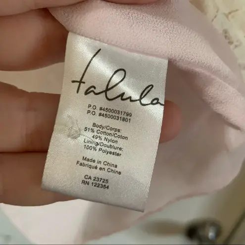 Talula Tan/Pink Lace Scoop Neck Sleeveless Blouse