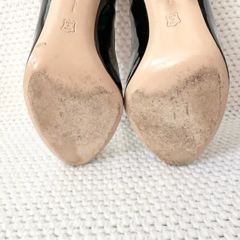 Gianvito Rossi Black Patent Leather Stiletto Heel Almond Toe Classic Pumps 39