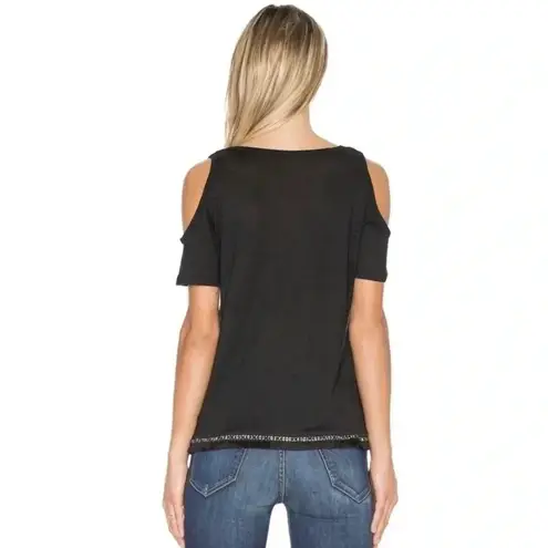 Derek Lam 10 Crosby Gray Linen Cold Shoulder Top