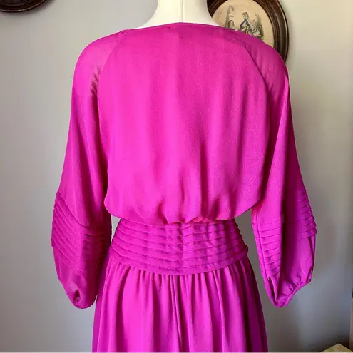 Vintage 1970s magenta silk disco dress