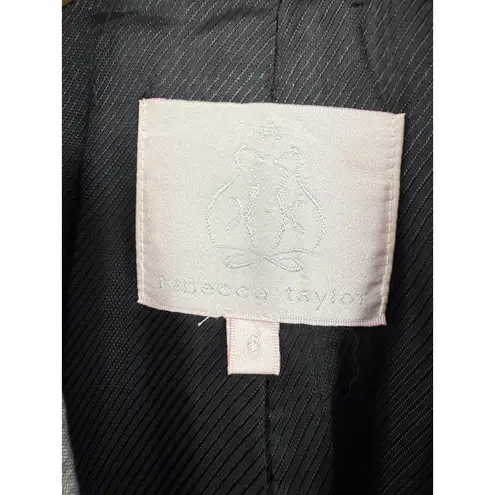 Rebecca Taylor Blazer Womens 6 Gray Bow Pocket Lined Tailored Office Jacket