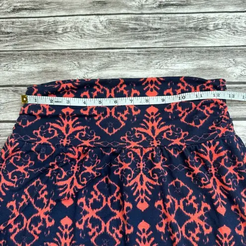 Joe Benbasset Women's A-Line Maxi Skirt Navy Blue Coral Pink M Med Medium Flowy