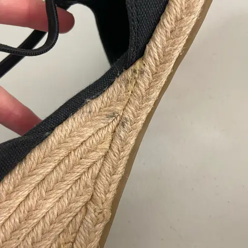 Chadwick's Chadwick’s women’s black canvas sling back woven wedge chunky heels espadrilles