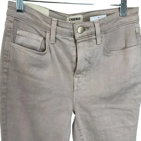 L'Agence BISCUIT DESTRUCTED Women's High Line High Rise Skinny Jeans Size 25