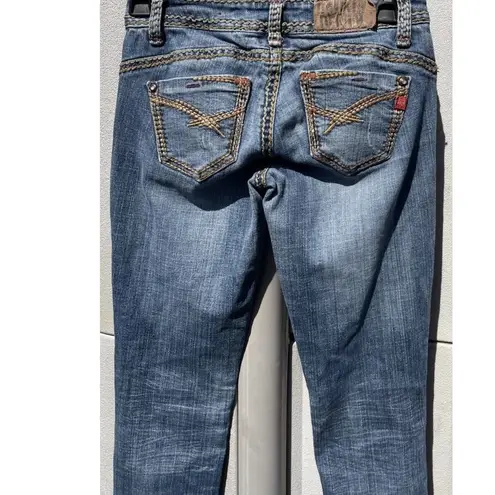 Zana Di Vintage Women’s Sz 1 Embroidered Brown Flare Jeans Dark Wash Y2K…