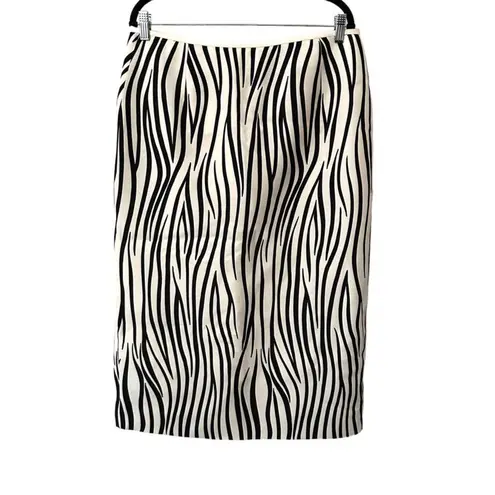 Valentino Garavani Zebra Print Wool Blend Midi Wrap Skirt NWOT Sz IT 46/US 10