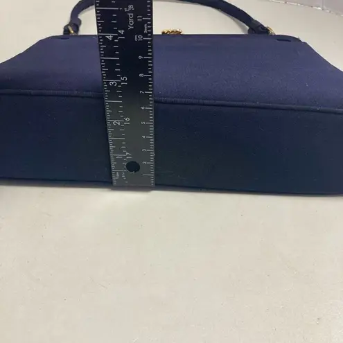 Lewis Women's Navy Blue Vintage Wool Felt Handbag Purse Size Small