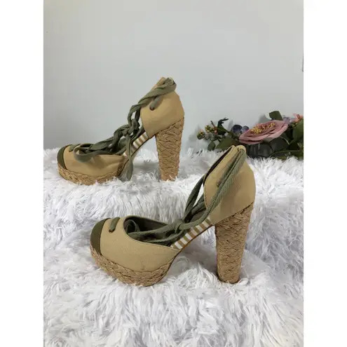 Emy Canvas Espadrille Platform Heels Upper Jute