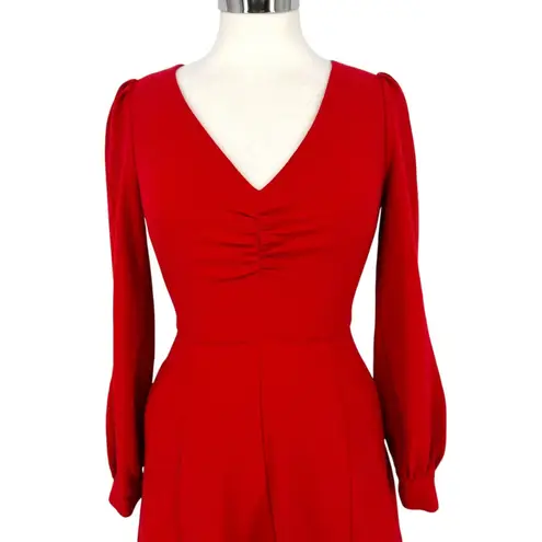 FRNCH Aldina A-Line V-Neck Mini Dress Red Size XS NWT