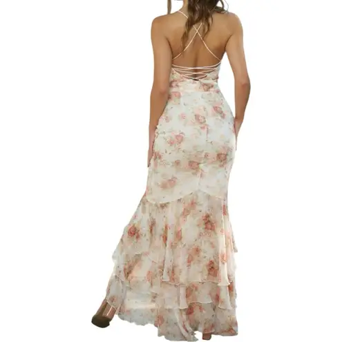 Velvi Greta Maxi Dress in White Floral size 12 Lace