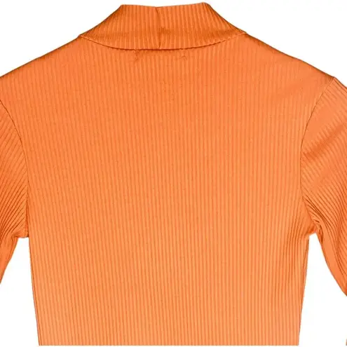 Ena Pelly by Revolve Long Sleeve Rib Sweater Top Orange