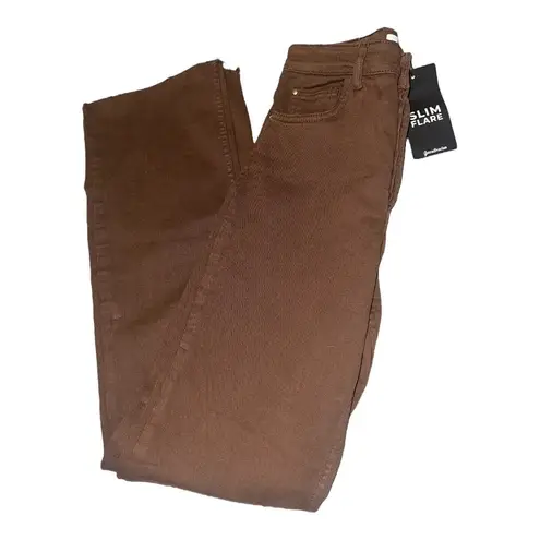 Stradivarius  Brown Slim Flare Jeans, Size 6