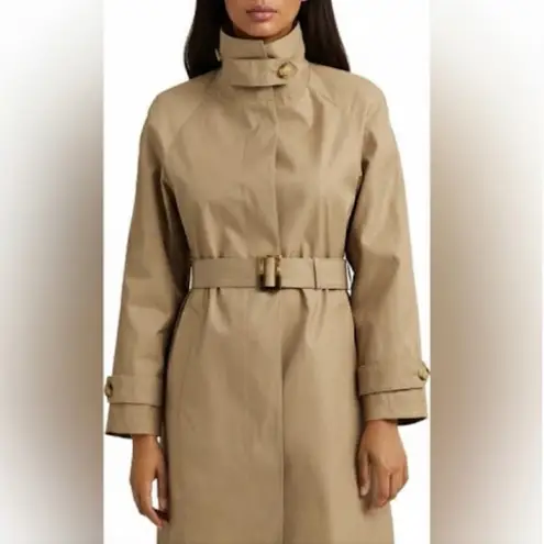 Lauren Ralph Lauren Khaki Stand Collar Trench Coat Tan Size L