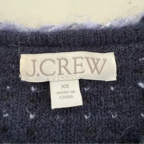 J.Crew  Cropped Lady Jacket Marled Yarn Women’s XS Blue Hook & Eye Closure Knit