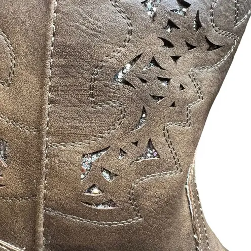 Roper Western Boots Womens Alisa Glitter Brown Size 9 New