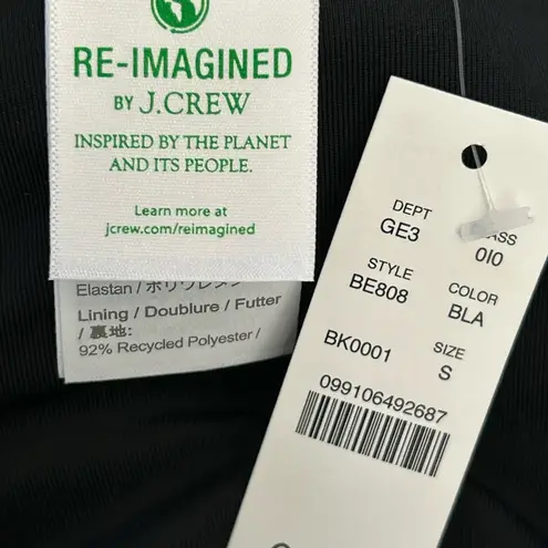 J.Crew  Black Ribbed High-Rise Cheeky Bikini Bottom NWT Size Small